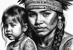 Indigenous girl with father tattoo idea