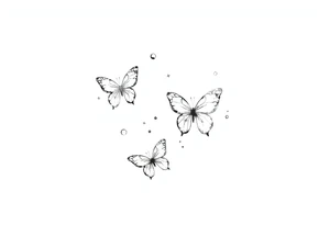Simple butterflies with sparkles and some bubbles tattoo idea