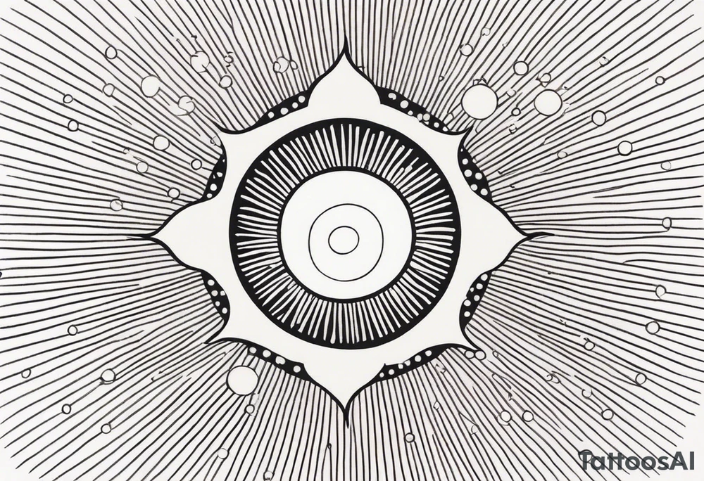 simplistic sun made of black dots tattoo idea