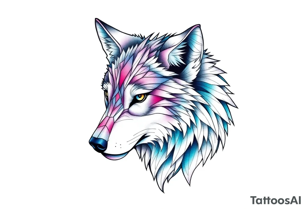 Aurora wolf tattoo idea