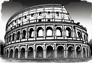colosseum with cobble stone tattoo idea