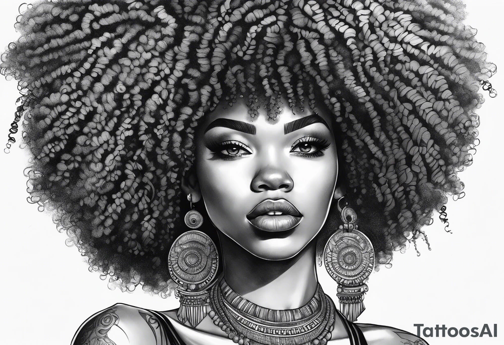 Afro art tattoo idea