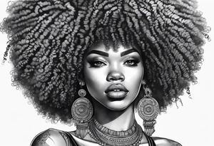 Afro art tattoo idea
