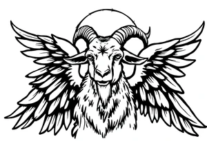 goat odd crying angel tattoo idea