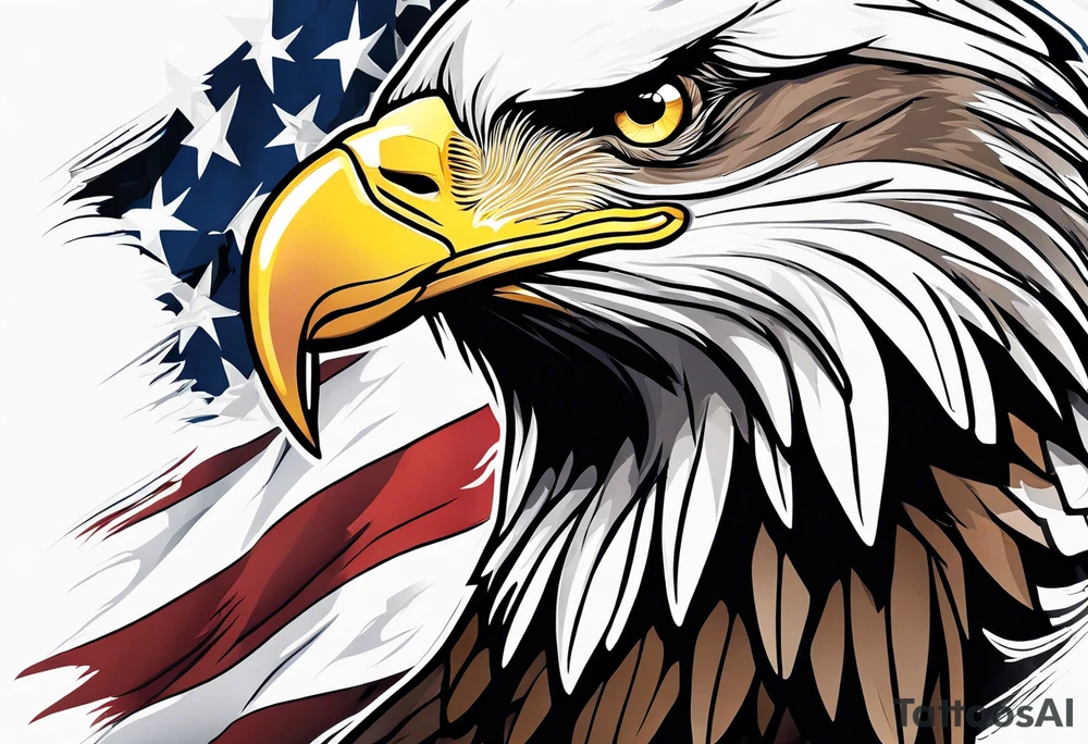Bald eagle holding a 737 Plane on its feet tattoo idea