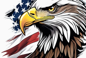 Bald eagle holding a 737 Plane on its feet tattoo idea