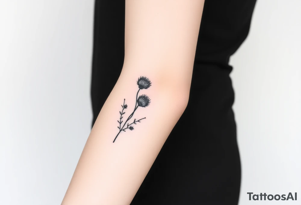 thistle minimalist tattoo idea