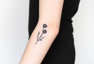thistle minimalist tattoo idea