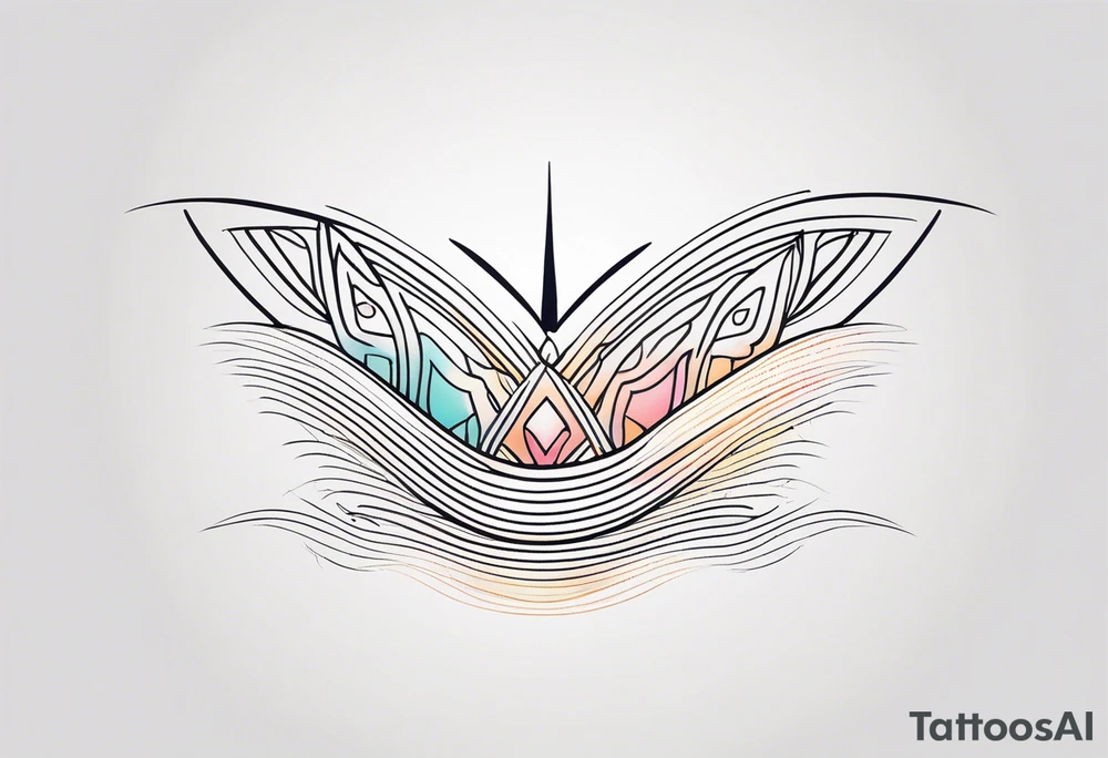neo-tribal abstract lines gradient tattoo idea