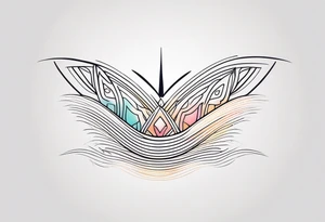 neo-tribal abstract lines gradient tattoo idea