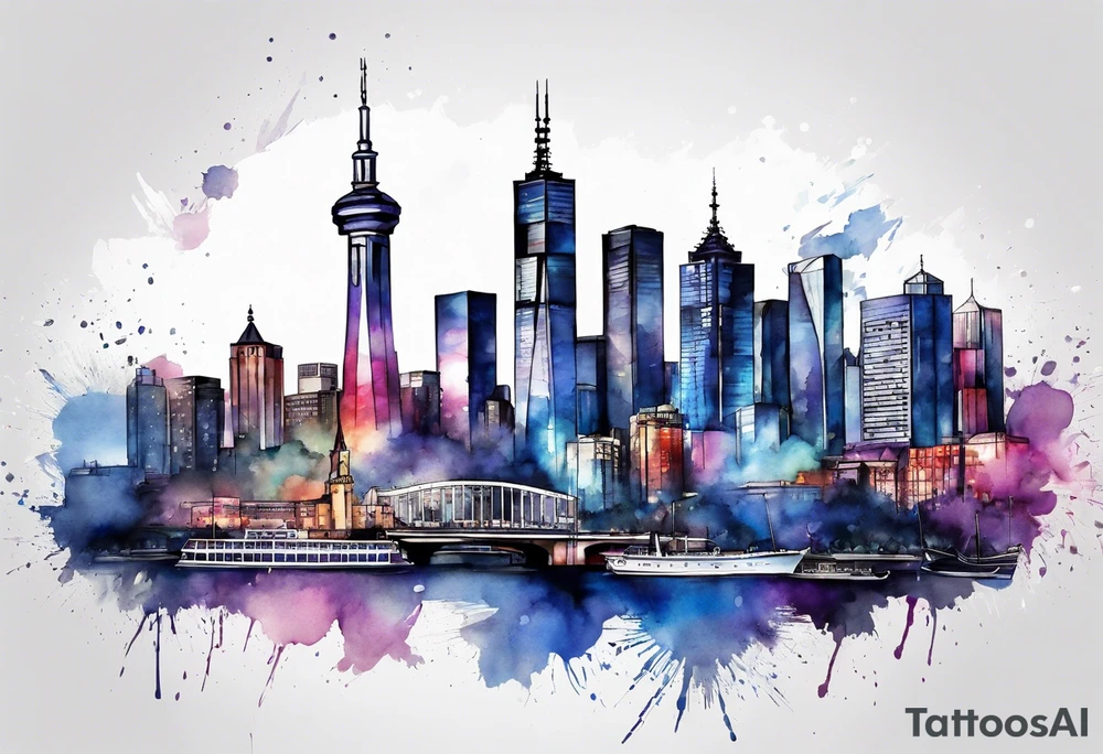 Melbourne Skyline tattoo idea