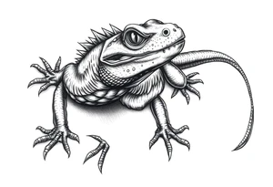 American Old school style black lizard tattoo idea