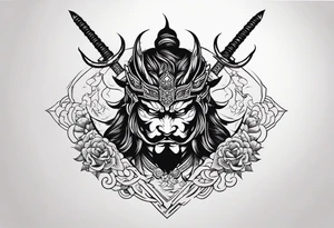 samurai beheading demon tattoo idea