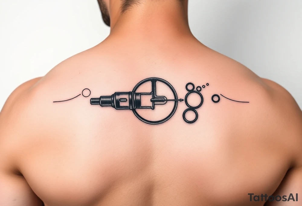 Testosterone injection site with circles tattoo idea