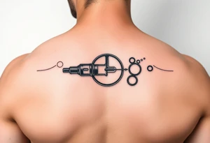 Testosterone injection site with circles tattoo idea