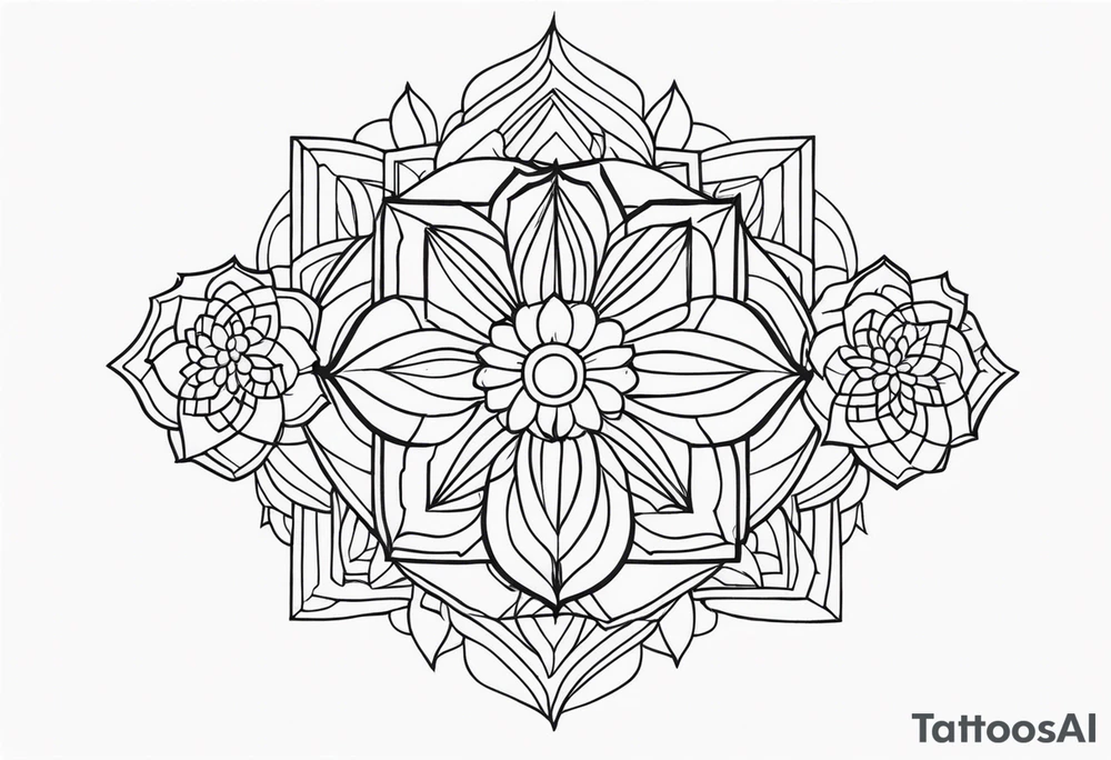 Tattoo floral + geometric representing the malaysian culture tattoo idea