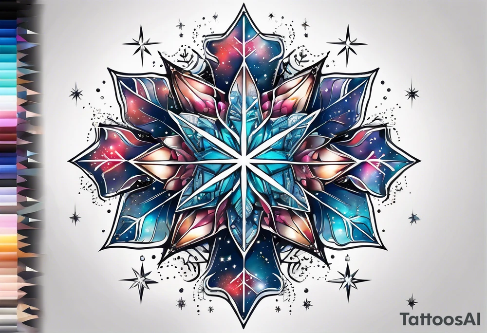 Constellation, animal, snowflake tattoo idea
