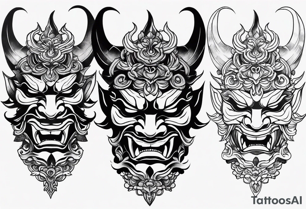 oni mask, tattoo idea