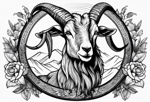 Image of goat combined with commandment. tattoo idea