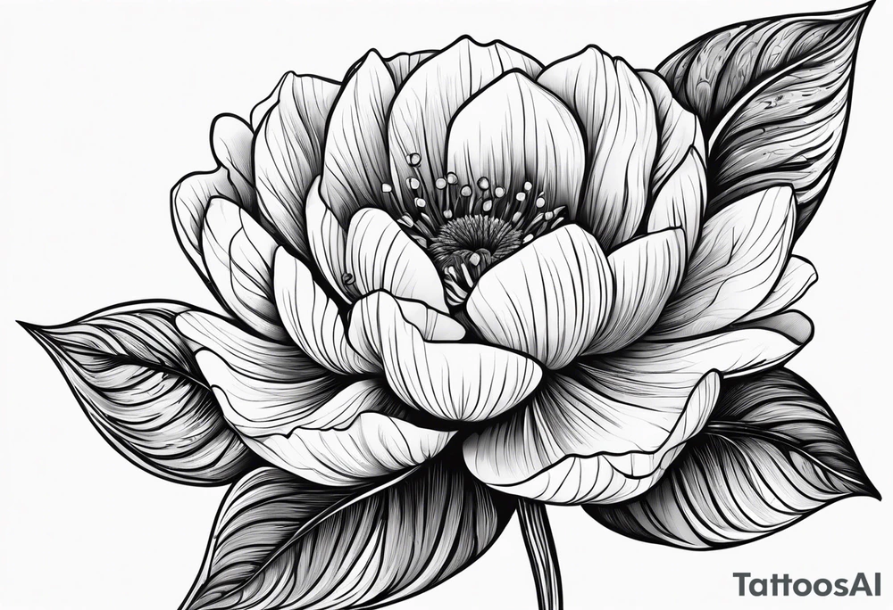 Flower with the name TEMPESTT as the stem tattoo idea