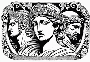 religious theme with some greek gods tattoo idea