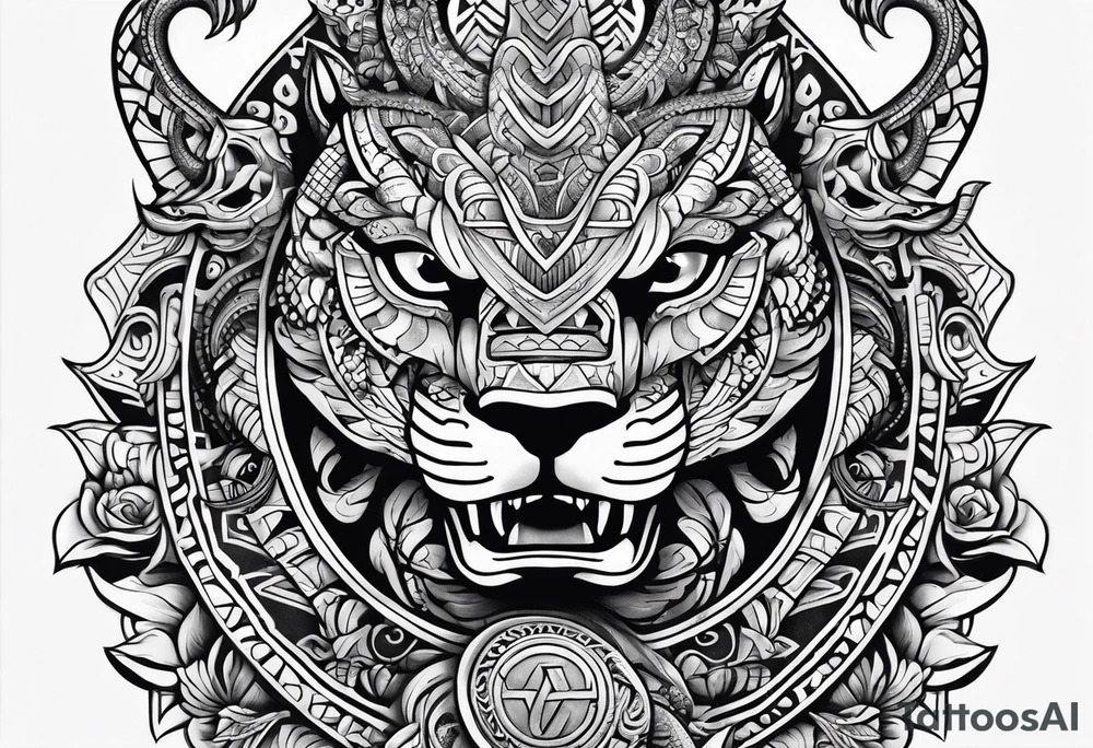 Aztec snake tattoo idea
