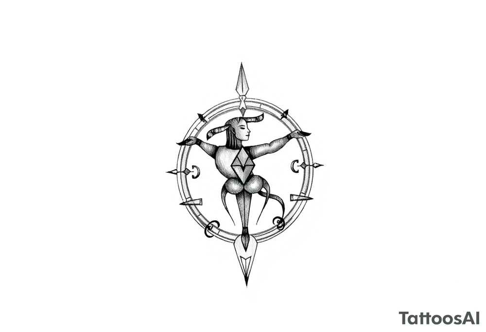 I want a small tattoo with a Sagittarius sign but incorporate Lillie's into it tattoo idea
