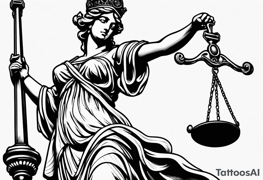 lady justice tattoo idea