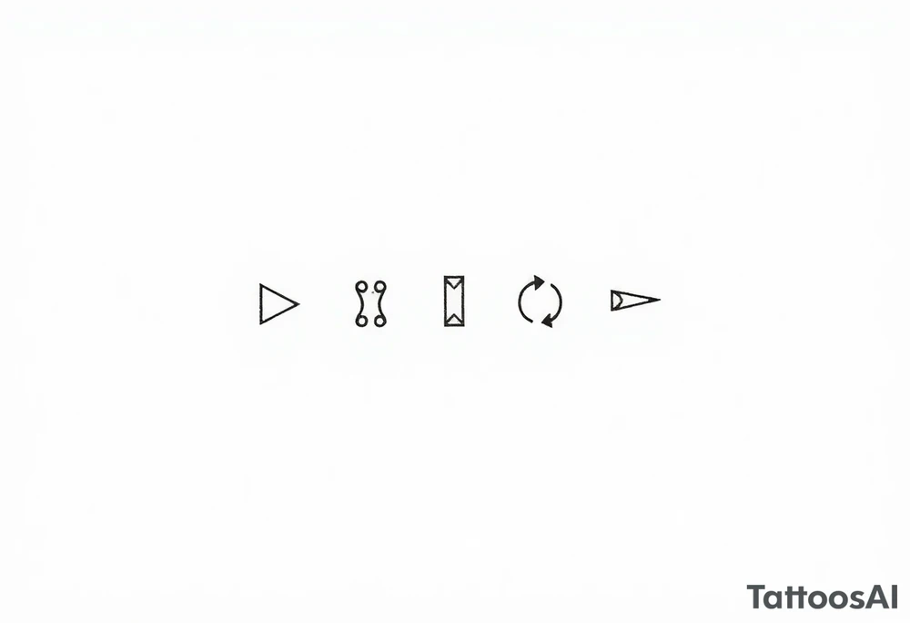 A play, a pause, a stop, and a rewind symbol in it tattoo idea | TattoosAI