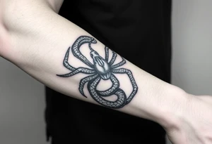 Snake wrapped from a spider tattoo idea
