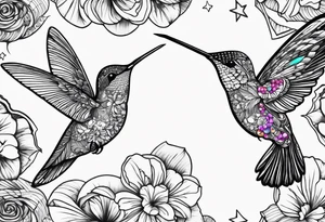 Humming bird, candy, golf, stars tattoo idea