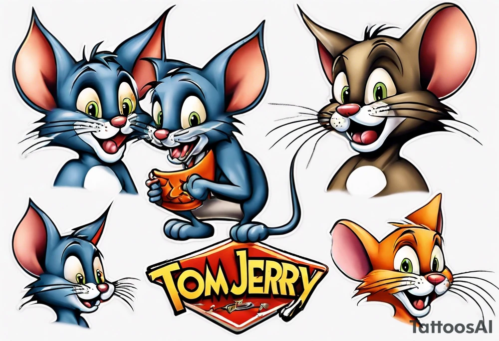 Spike and tyke from Tom and Jerry tattoo idea