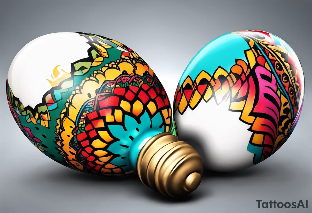 2 colorfull maracas with Cuban colors tattoo idea