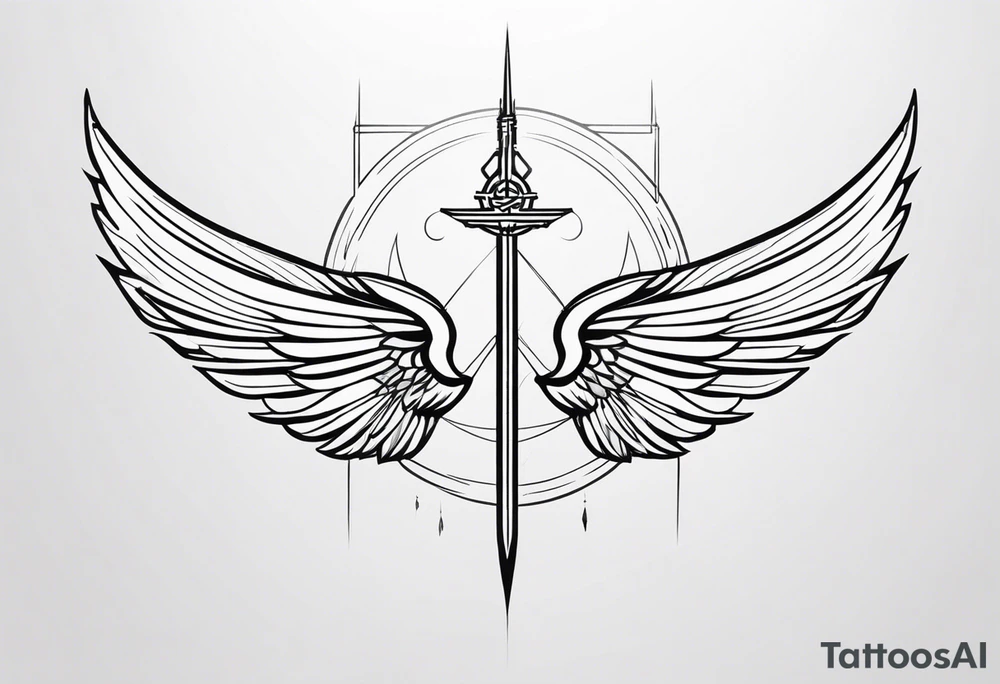 Wings with freedom symbol, Jedi symbol tattoo idea