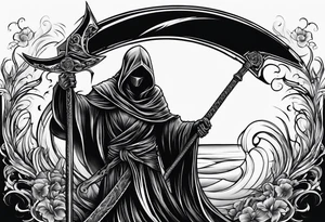Grim reapers scythe tattoo idea