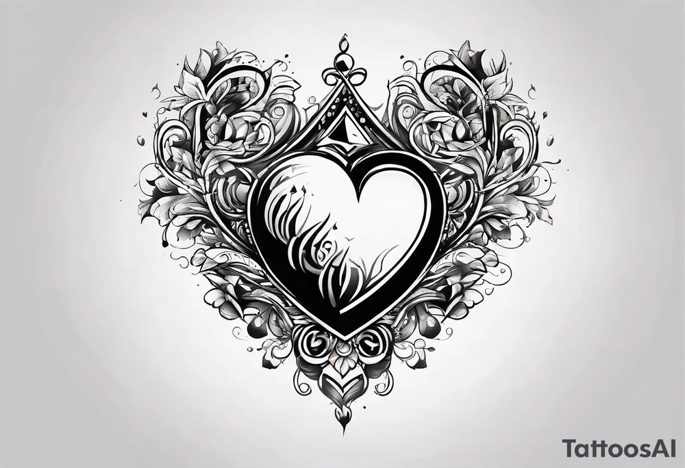 Heart made with letters p, s, and o tattoo idea