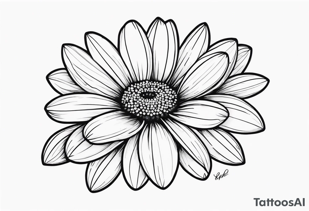 Fine line daisy tattoo idea