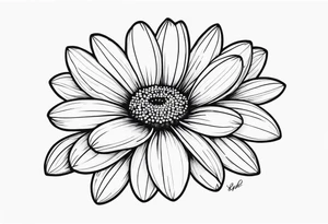 Fine line daisy tattoo idea