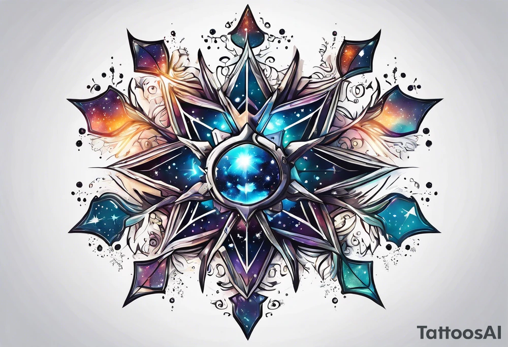 Constellation, animal alien, snowflake tattoo idea