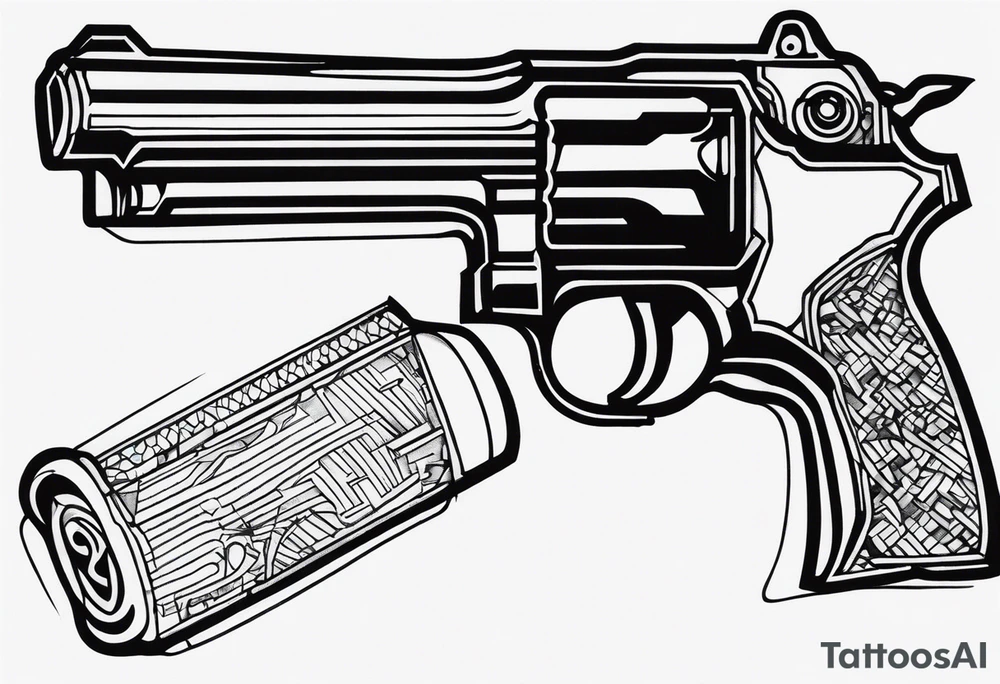 powerfull gun tattoo idea