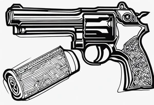 powerfull gun tattoo idea