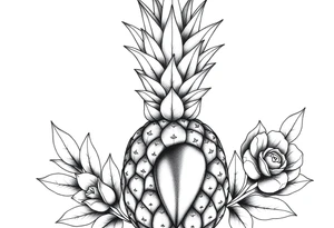 Majestic crown pineapple ,vagina and anus tattoo idea
