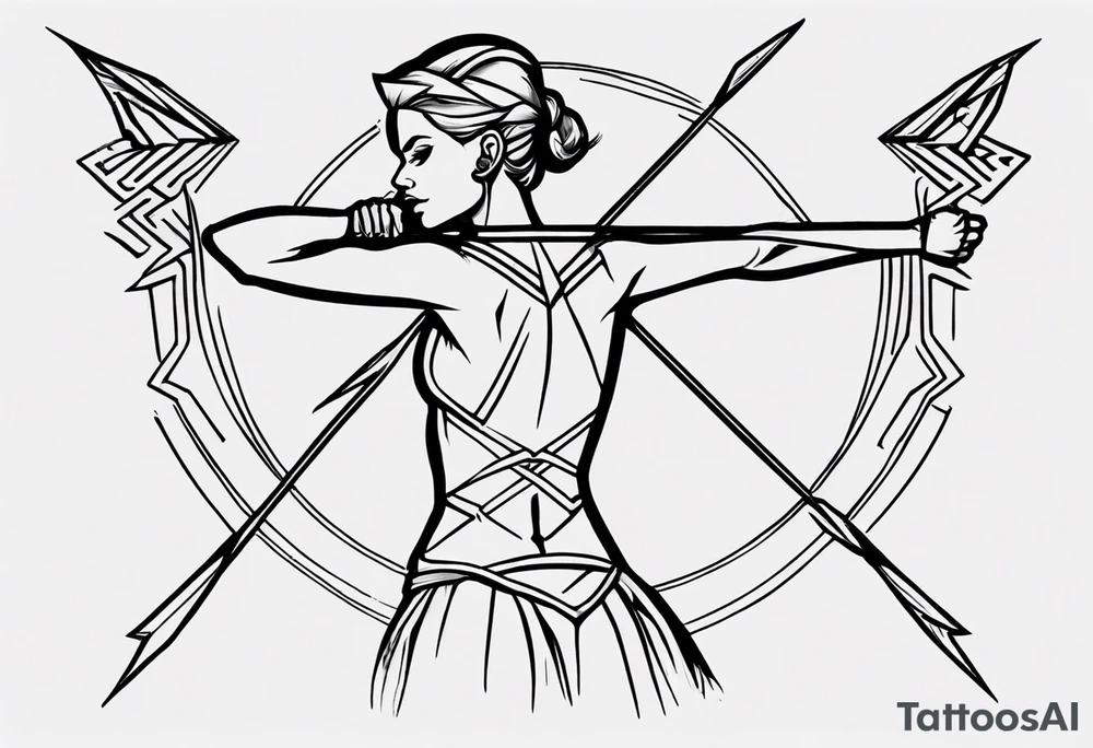 Archer drawing arrow back tattoo idea