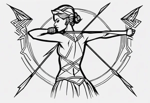 Archer drawing arrow back tattoo idea