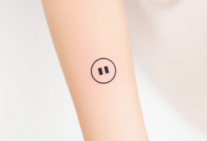 Line tattoo with play symbol, pause symbol, stop symbol, rewind symbol, mental health awareness tattoo idea