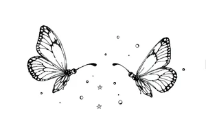 Simple butterflies with lots of sparkles and some bubbles tattoo idea