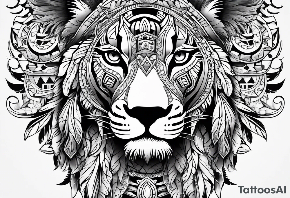 Aztec animal tattoo idea