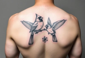 cardinal birds with frogs memorial tattoo for deceased grandmother tattoo idea
