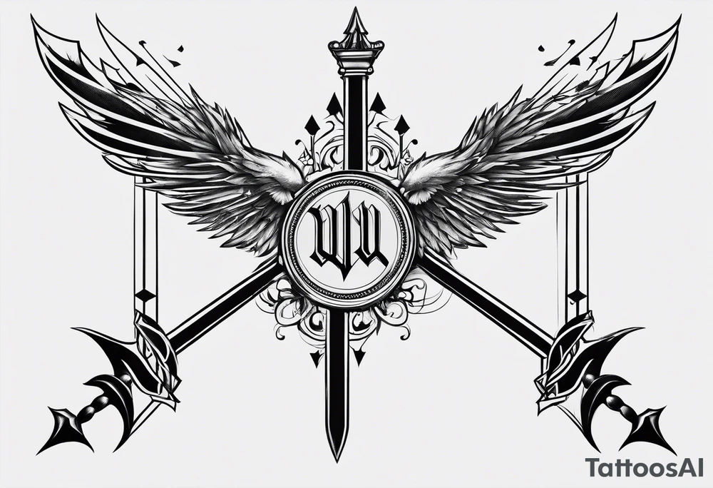 The letter W with arrows incorporated tattoo idea The letter W with arrows incorporated tattoo idea