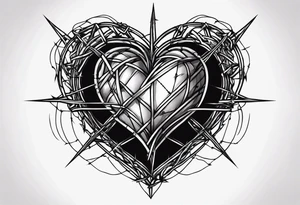 i keep a close eye on this heart of mine with barbed wire wrapped around it tattoo idea